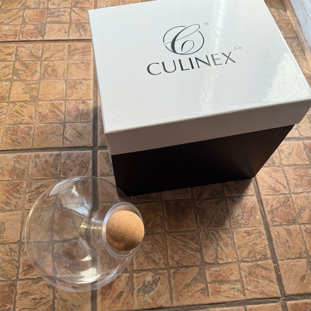 Culinex Crystal Decanter kinetic Clear Elegant Design cork stopper modern wine